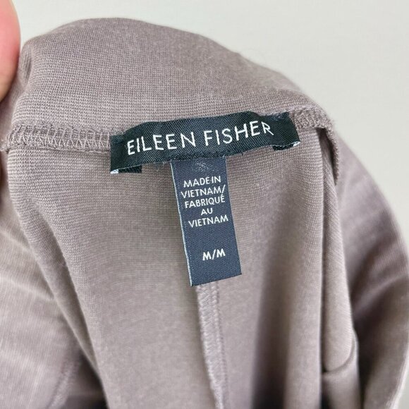 Eileen Fisher Women's Medium Cotton Blend Ponte Slim Pant Slim Fit Ankle Taupe - Picture 11 of 12